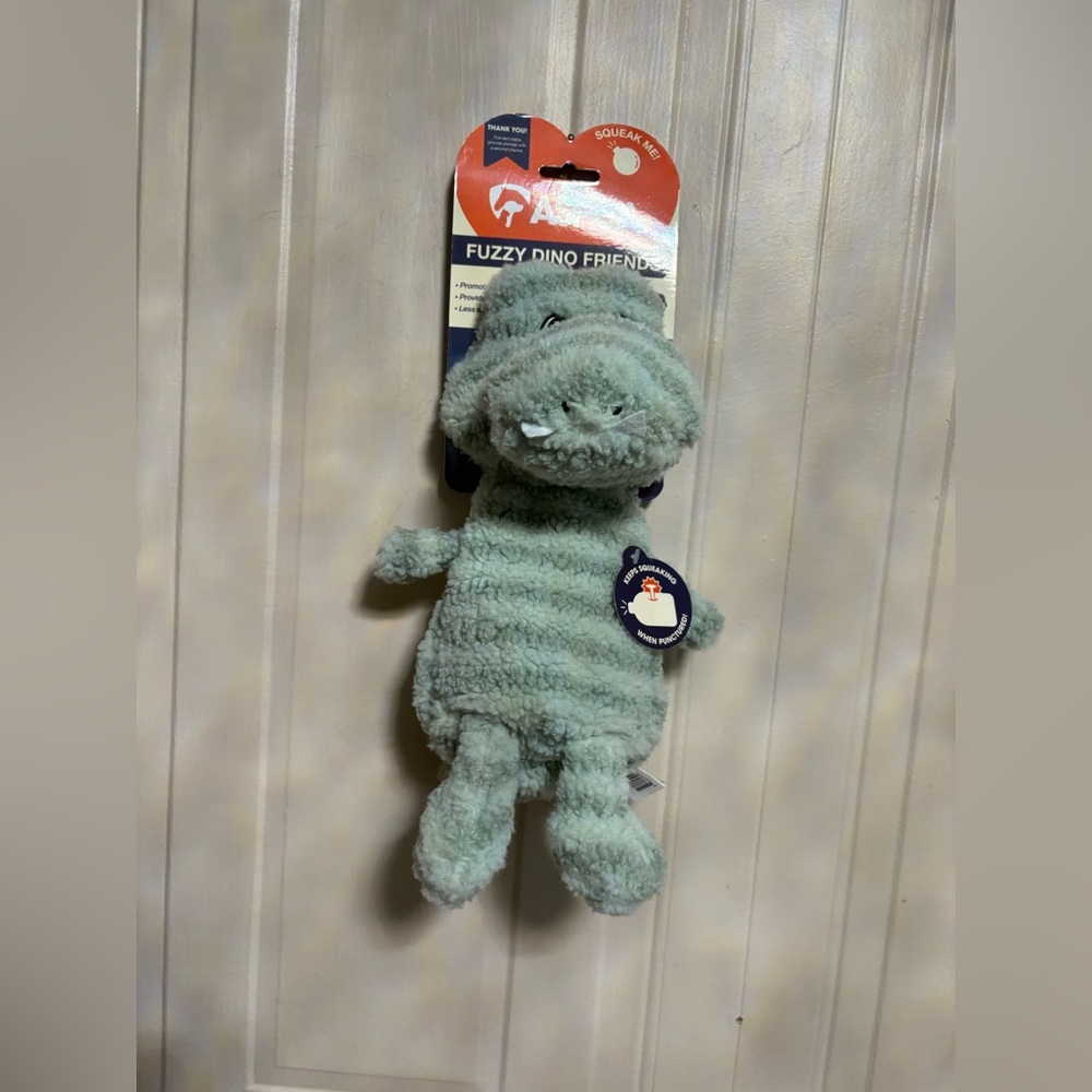 ASPCA Crinkle Fuzzy Dino Friends -  Squeaky Dog Toy 12”